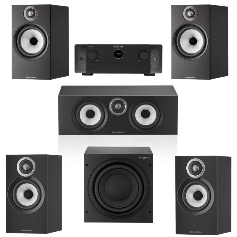 Bowers & Wilkins 606 S3 5.1 Home Theatre System & Marantz Cinema 60 AV Receiver (Black)