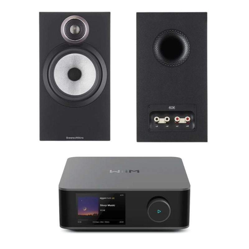 Bowers & Wilkins 606 S3 Bookshelf Speakers plus Wiim Amp Ultra