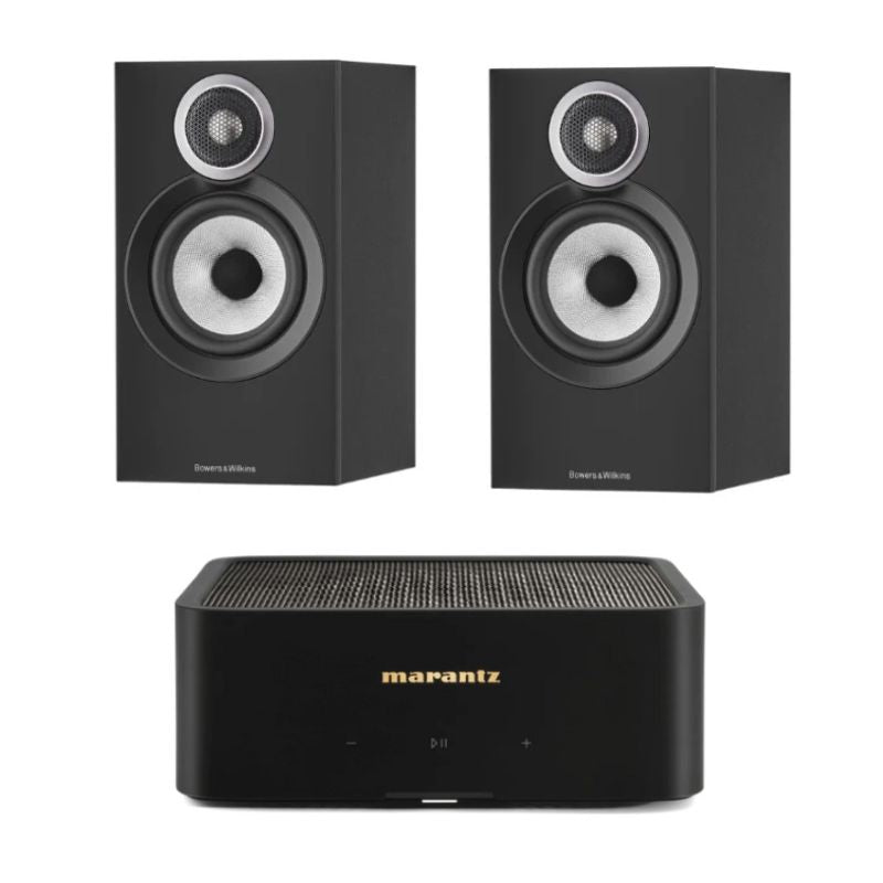 Bowers & Wilkins 607 S3 Bookshelf Speakers (Black) With Marantz M1 Amplifier