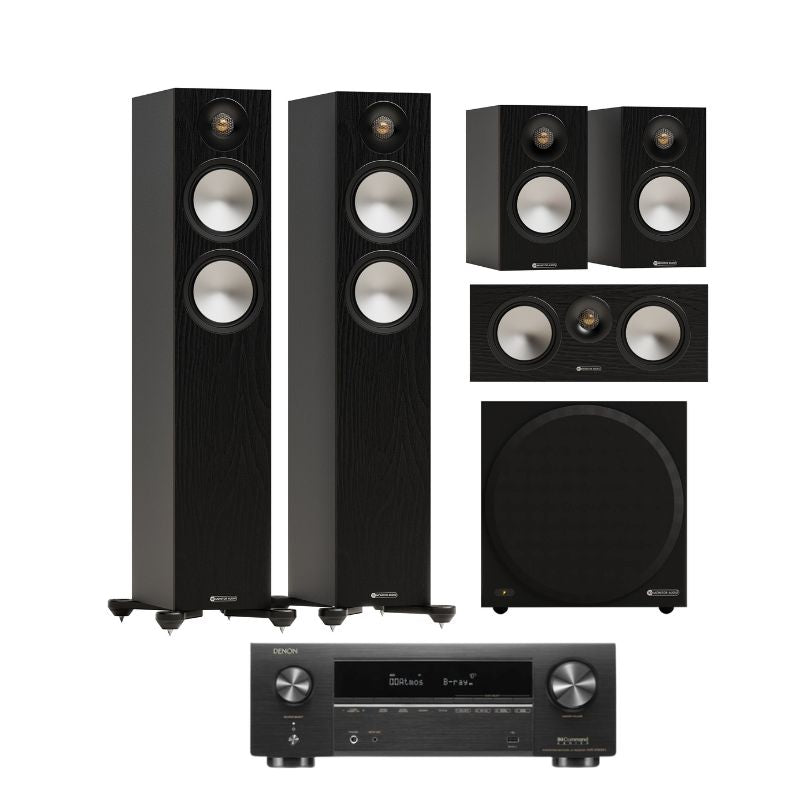 Monitor Audio Bronze 300 7G 5.1 Home Theatre Package with Denon AVR-x2800H Amplifier