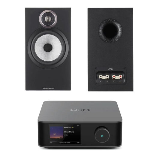 Bowers & Wilkins 606 S3 Bookshelf Speakers plus Wiim Amp Ultra