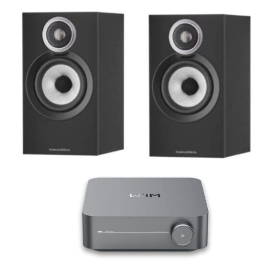 Bowers & Wilkins 607 S3 Bookshelf Speakers (Black) With Wiim Amplifier 🔍