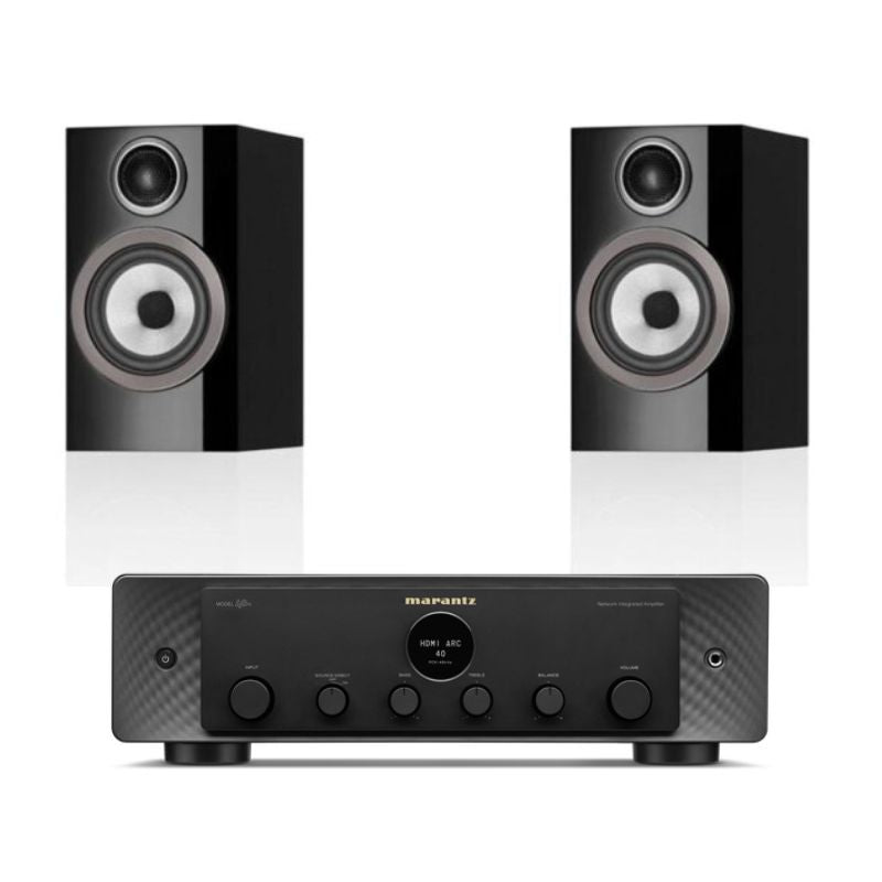 Bowers & Wilkins 707 S3 Bookshelf Speakers (Gloss Black) With Marantz Model 40N Amplifier