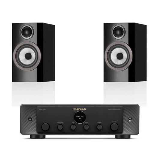Bowers & Wilkins 707 S3 Bookshelf Speakers (Gloss Black) With Marantz Model 40N Amplifier