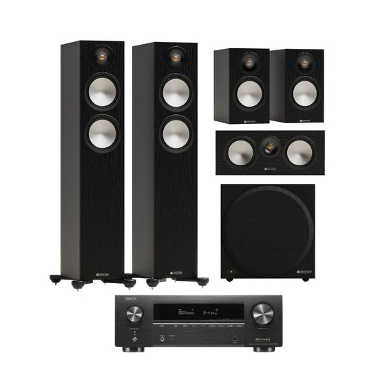 Monitor Audio Bronze 300 7G 5.1 Home Theatre Package with Denon AVR-x2800H Amplifier