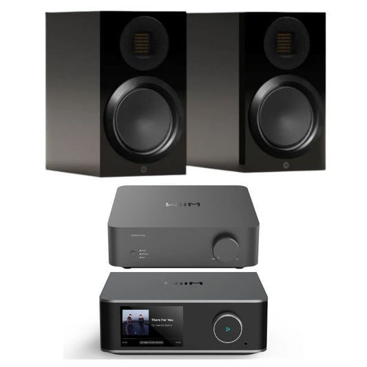 Monitor Audio Gold 50 Bookshelf Speakers (Black) With Wiim Ultra Streamer and Wiim Vibelink