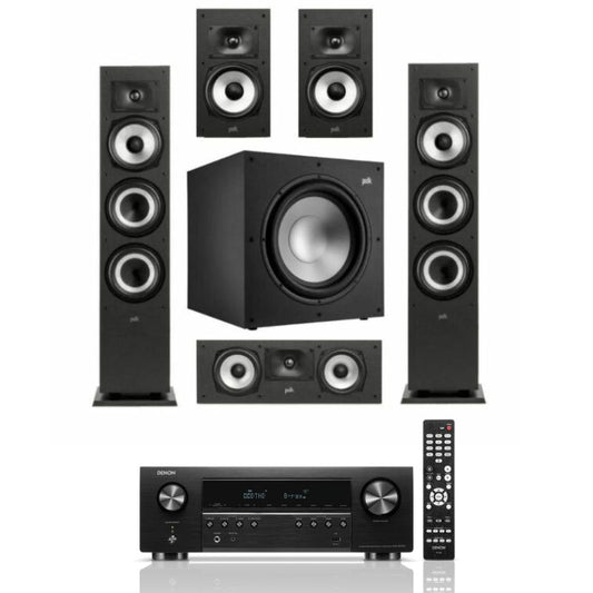 Polk Monitor XT60 5.1 Speaker Package plus Denon AVR-S670H Amplifier
