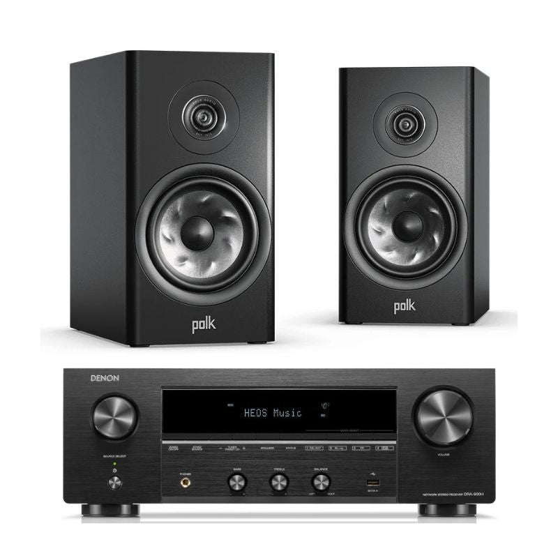 Polk R200 Bookshelf Speakers With Denon DRA900H Amplifier