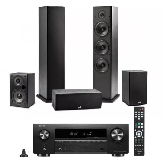 Polk T50 5.0 Home Theatre Package with Denon AVR-x580BT Receiver