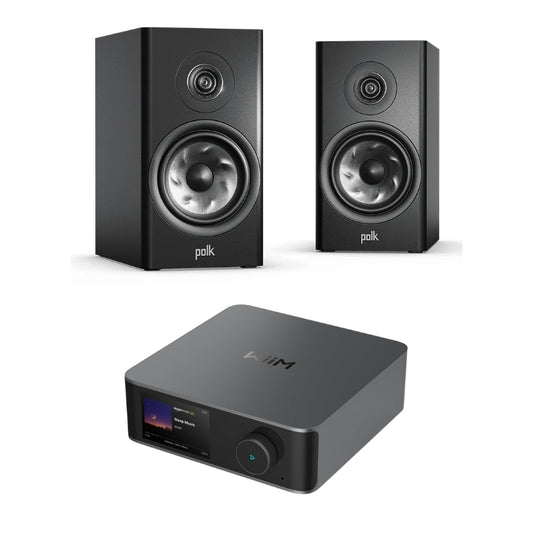 Polk R200 Bookshelf Speakers With Wiim Amp Ultra